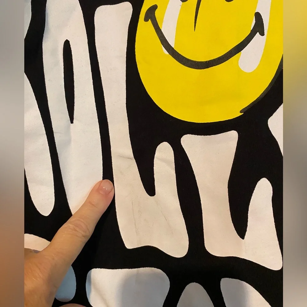 SOLD OIT NWT Unisex Market X Smiley X The Rolling Stones Black T-Shirt XL - Picture 7 of 12